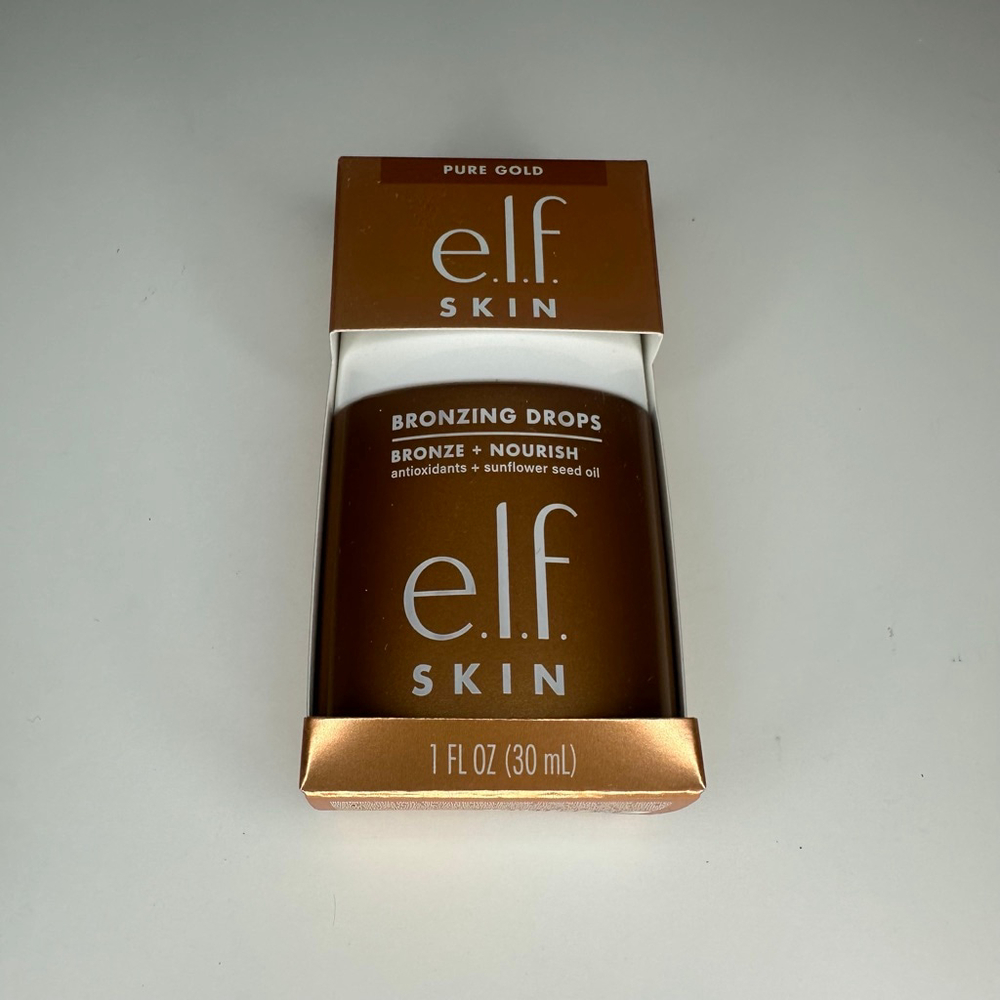 e.l.f. SKIN Bronzing Drops Liquid Bronzer, Pure Gold (1 FL OZ)